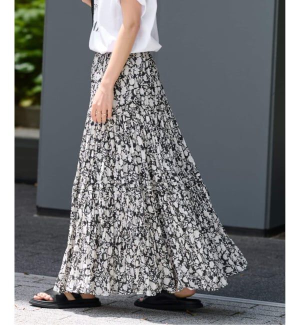 JOURNAL STANDARD relume「《WEB限定追加予約 / 新色》コットンボイルクリンクルティアードスカート（柄）」|スカート|