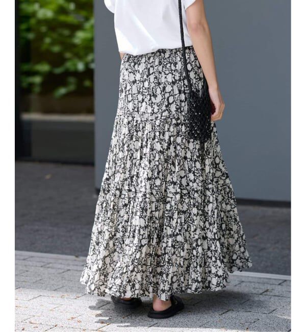 JOURNAL STANDARD relume「《WEB限定追加予約 / 新色》コットンボイルクリンクルティアードスカート（柄）」|スカート|