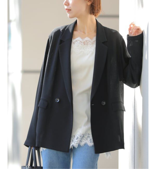 JOURNAL STANDARD relume「《予約》［26SS新作/吸水速乾/手洗い可］ドライスラブ テーラードジャケット」|テーラードジャケット|ブラック