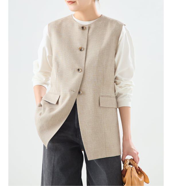 journal standard L'essage「《予約》リノオックス ノーカラーベスト」|ダウンベスト・ベスト|ナチュラル