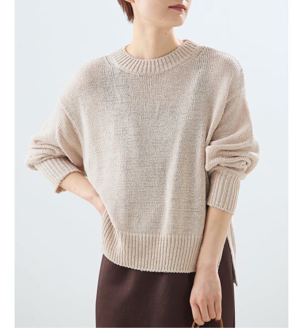 journal standard L'essage「《予約》コットンTAPEワイドプルオーバー」|ニット・セーター|ベージュ