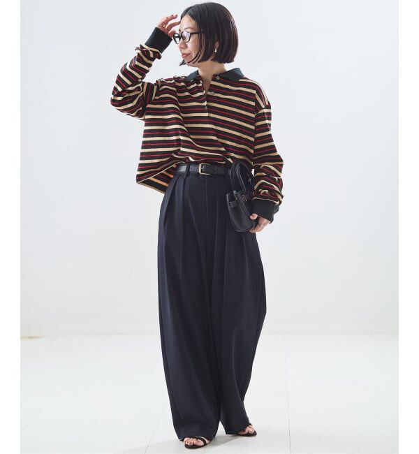 journal standard L'essage「《予約》マルチボーダーロングスリーブポロシャツ」|Tシャツ・カットソー|