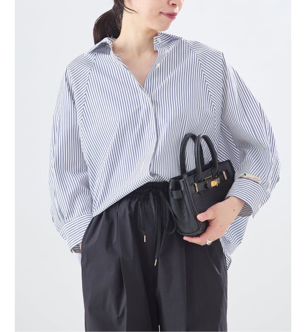 journal standard L'essage「《予約》SIDOGRASボリュームスリーブシャツ」|シャツ・ブラウス|ネイビー