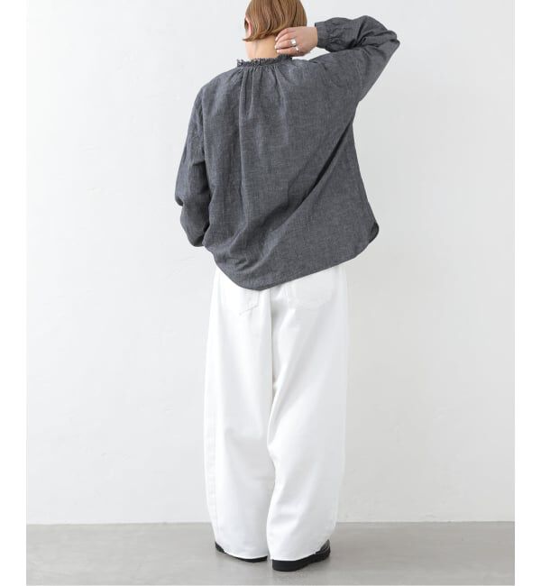 journal standard luxe「《追加予約》CLシャンブレー フリルブラウス」|シャツ・ブラウス|