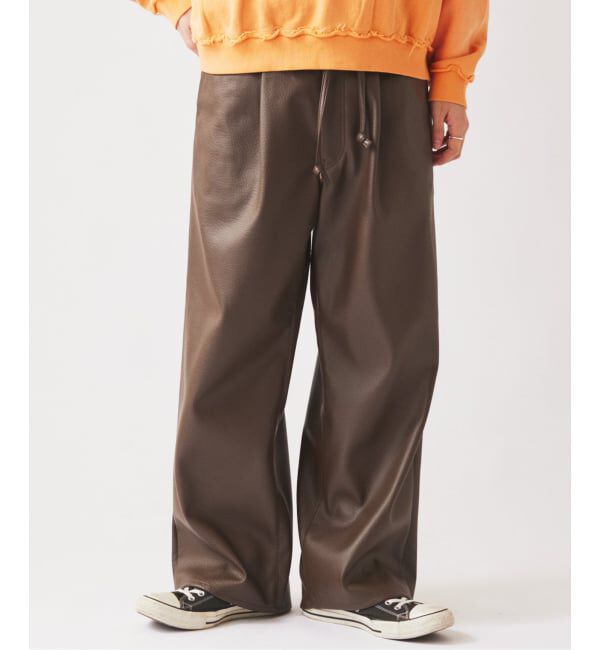 JOURNAL STANDARD relume「《予約》フェイクレザー ワイドストレート イージーパンツ」|その他|