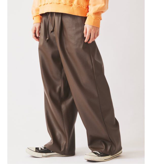 JOURNAL STANDARD relume「《予約》フェイクレザー ワイドストレート イージーパンツ」|その他|