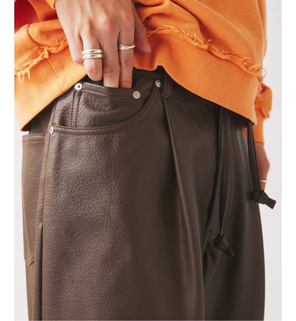 JOURNAL STANDARD relume「《予約》フェイクレザー ワイドストレート イージーパンツ」|その他|