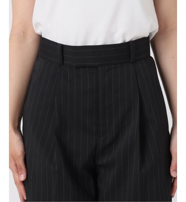 NOBLE「【洗える】ストライプツイルストレッチスラックスパンツ」|スラックス|