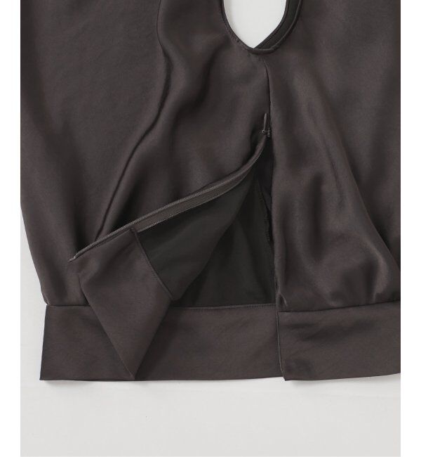 NOBLE「《追加》【洗える】ミューズサテンギャザーボリュームブラウス」|シャツ・ブラウス|