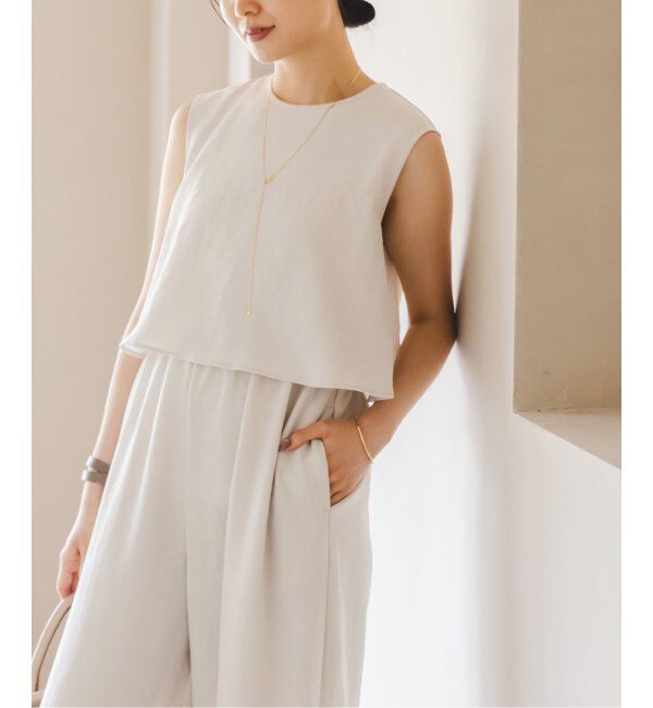 NOBLE「《追加》ダブルクレープスリーブレスオールインワン2」|オールインワン|