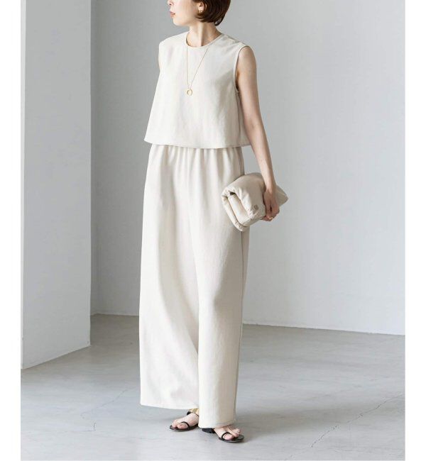 NOBLE「《追加》ダブルクレープスリーブレスオールインワン2」|オールインワン|