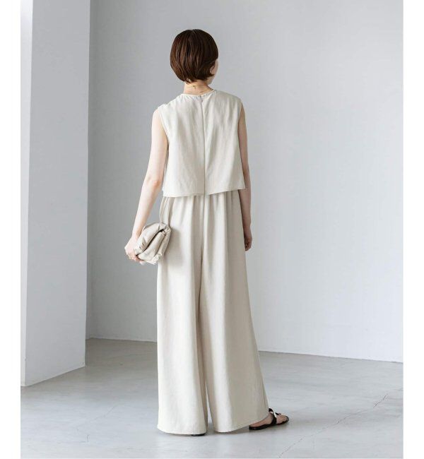 NOBLE「《追加》ダブルクレープスリーブレスオールインワン2」|オールインワン|