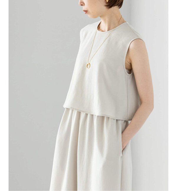 NOBLE「《追加》ダブルクレープスリーブレスオールインワン2」|オールインワン|