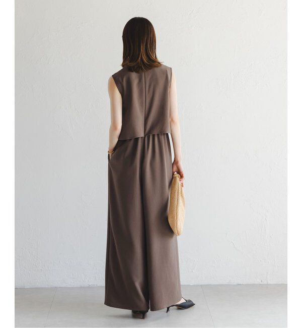 NOBLE「《追加》ダブルクレープスリーブレスオールインワン2」|オールインワン|