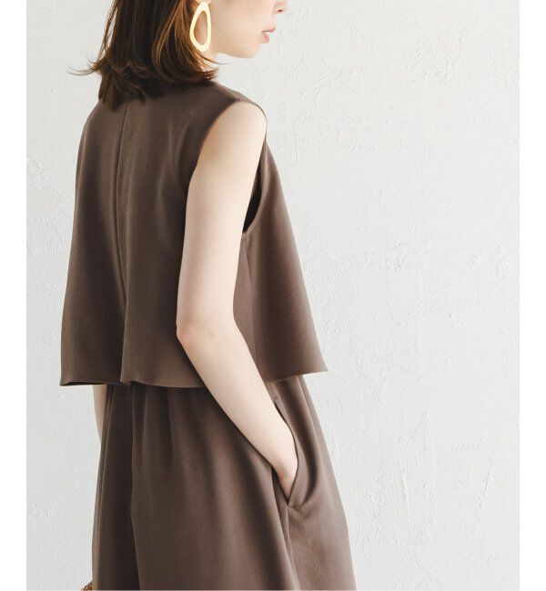 NOBLE「《追加》ダブルクレープスリーブレスオールインワン2」|オールインワン|