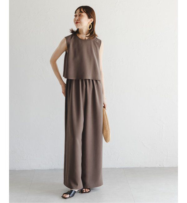 NOBLE「《追加》ダブルクレープスリーブレスオールインワン2」|オールインワン|