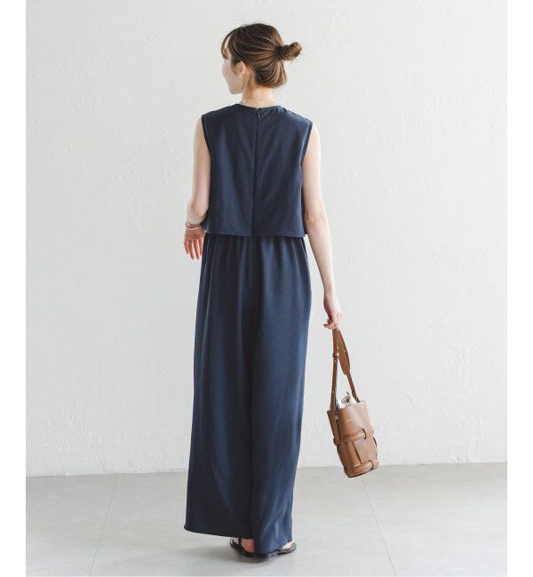 NOBLE「《追加》ダブルクレープスリーブレスオールインワン2」|オールインワン|