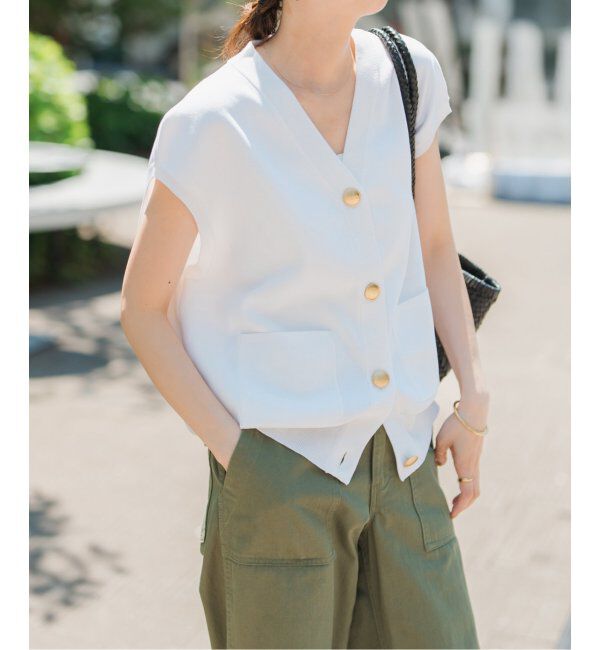 Spick and Span「《WEB限定追加3》ウォッシャブルVネックニットベスト」|ベスト・ジレ|