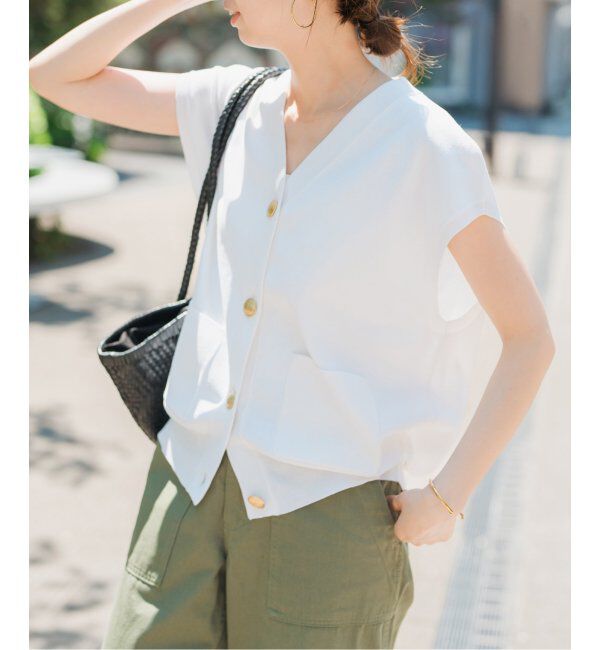 Spick and Span「《WEB限定追加3》ウォッシャブルVネックニットベスト」|ベスト・ジレ|