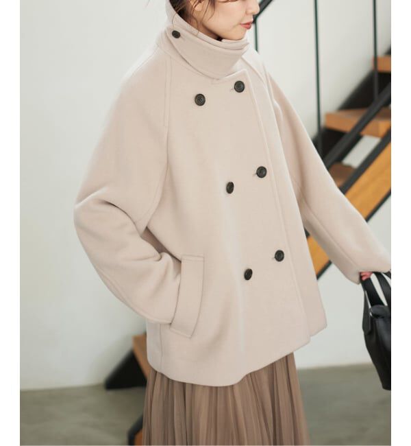 Spick and Span「《追加》S160スタンドカラーショートコート」|その他|ベージュ