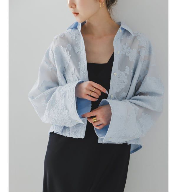 NOBLE「《予約》フラワージャガードショートシャツ」|シャツ・ブラウス|