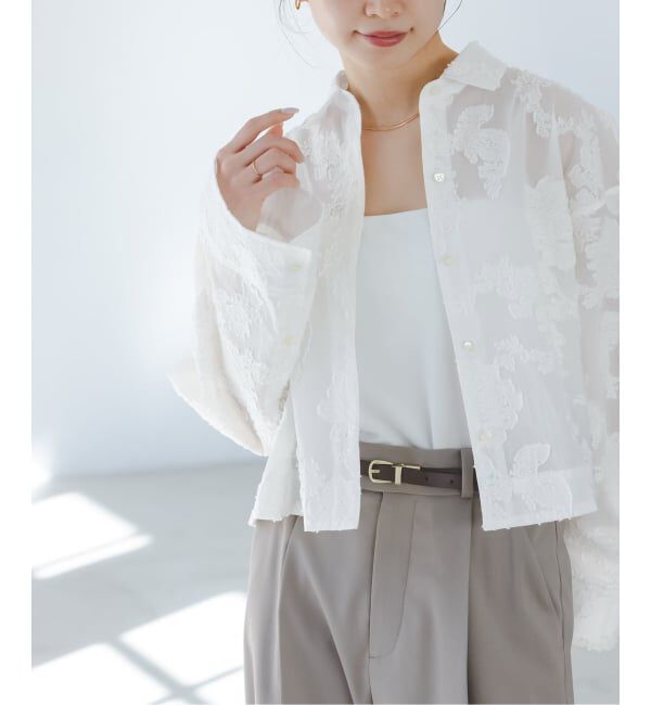 NOBLE「《予約》フラワージャガードショートシャツ」|シャツ・ブラウス|