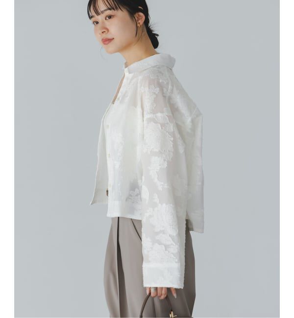 NOBLE「《予約》フラワージャガードショートシャツ」|シャツ・ブラウス|