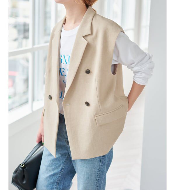 Spick and Span「《予約》エアリーブレンドダブルブレストジレ」|その他|