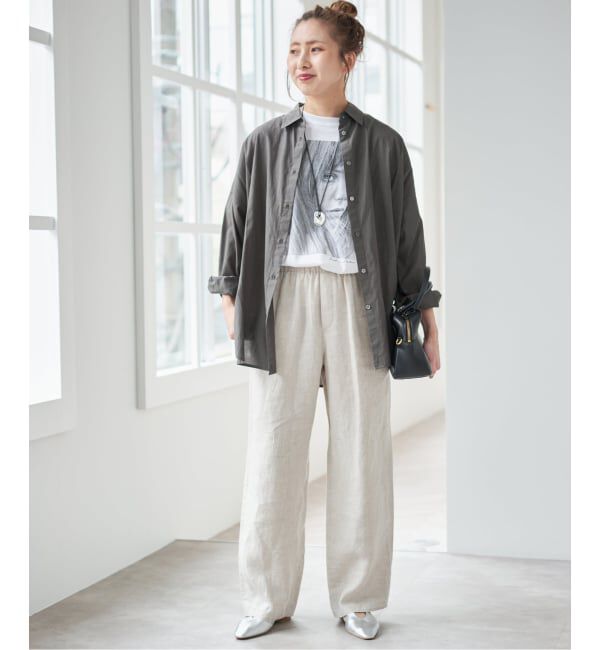 Spick and Span「《新色有り / 追加予約》ガーメントダイカシュクールシャツ」|シャツ・ブラウス|