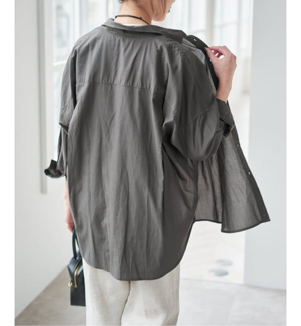 Spick and Span「《新色有り / 追加予約》ガーメントダイカシュクールシャツ」|シャツ・ブラウス|