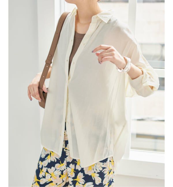 Spick and Span「《新色有り / 追加予約》ガーメントダイカシュクールシャツ」|シャツ・ブラウス|