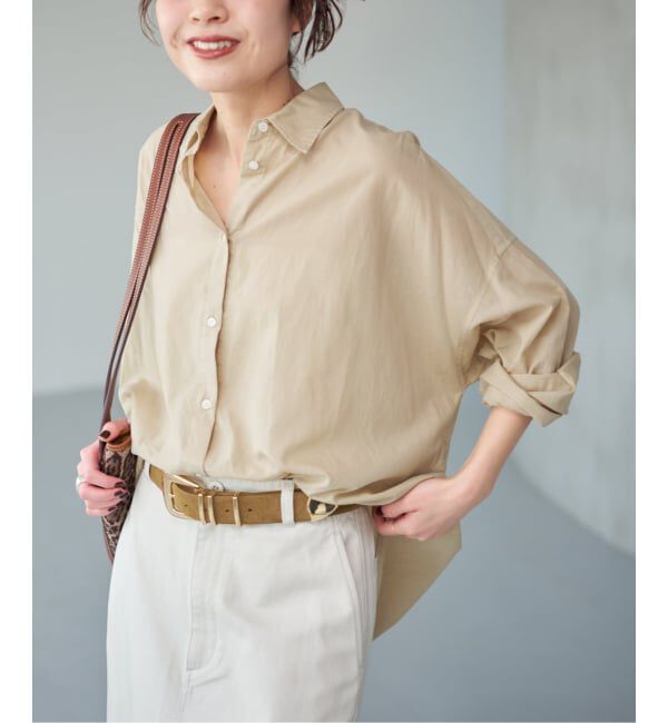 Spick and Span「《新色有り / 追加予約》ガーメントダイカシュクールシャツ」|シャツ・ブラウス|