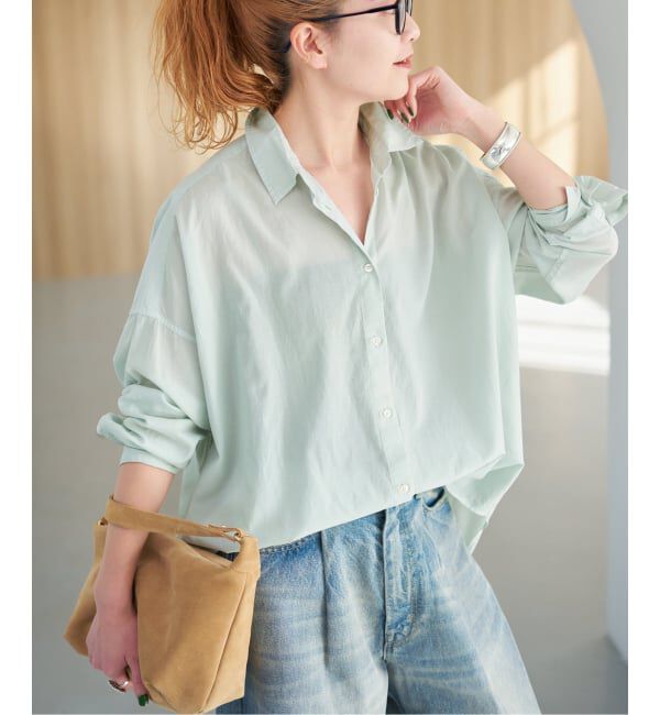 Spick and Span「《新色有り / 追加予約》ガーメントダイカシュクールシャツ」|シャツ・ブラウス|