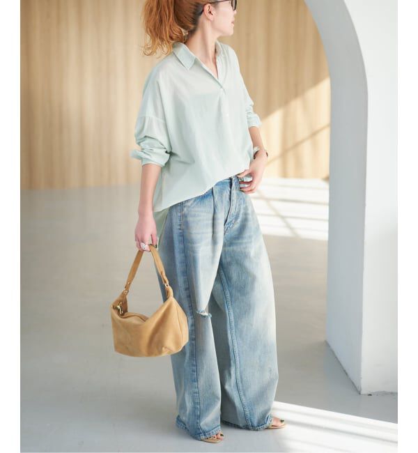 Spick and Span「《新色有り / 追加予約》ガーメントダイカシュクールシャツ」|シャツ・ブラウス|