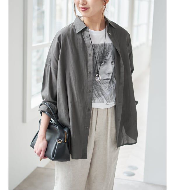 Spick and Span「《新色有り / 追加予約》ガーメントダイカシュクールシャツ」|シャツ・ブラウス|