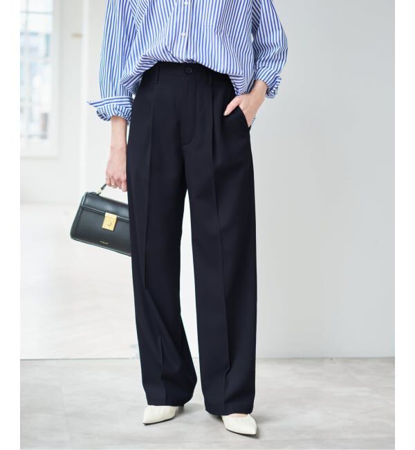 Spick and Span「《予約》ドレープチノ1タックストレートパンツ」|チノ|