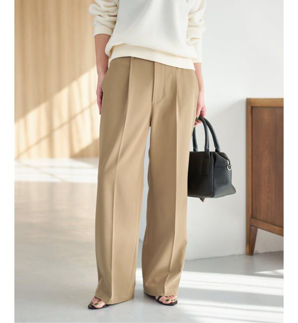 Spick and Span「《予約》ドレープチノ1タックストレートパンツ」|チノ|