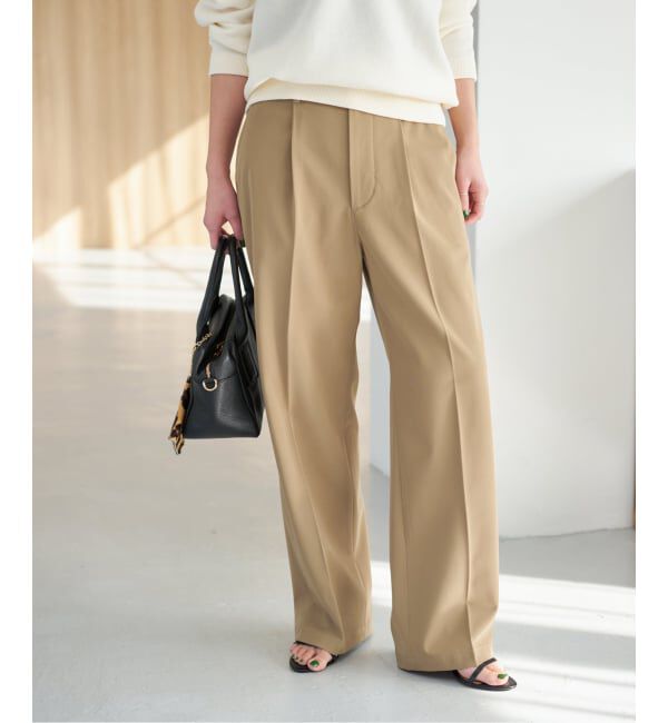 Spick and Span「《予約》ドレープチノ1タックストレートパンツ」|チノ|