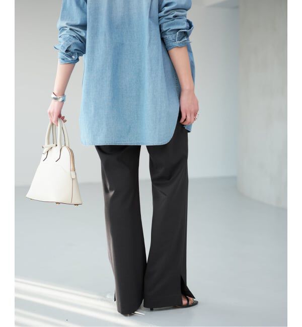 Spick and Span「《予約》スリットイージーパンツ」|スラックス|