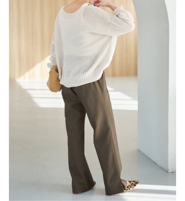 Spick and Span「《予約》スリットイージーパンツ」|スラックス|