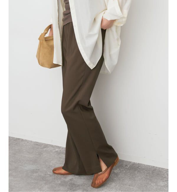 Spick and Span「《予約》スリットイージーパンツ」|スラックス|