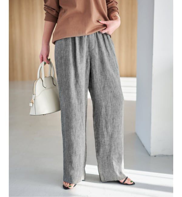 Spick and Span「《予約》エアリーリネンイージーパンツ」|その他|グレー