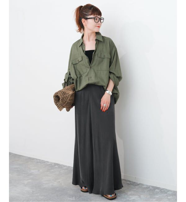 Spick and Span「《新色有り / 追加予約》ウォッシャブルキュプラフレアスカート」|スカート|