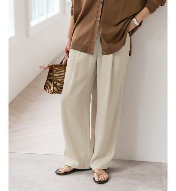 Spick and Span「《新色有り / 追加予約》ワッシャーサテンイージーパンツ」|その他|ベージュ