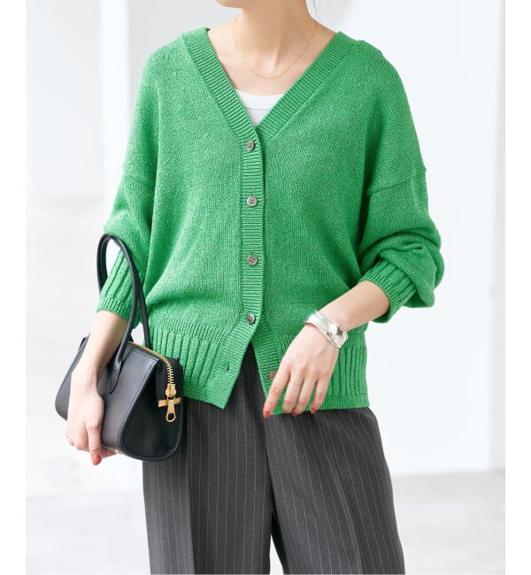 Spick and Span「《予約》レーヨンペーパーヤーンVネックカーディガン」|カーディガン|