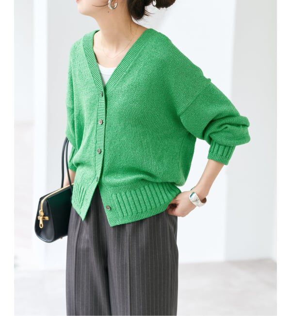 Spick and Span「《予約》レーヨンペーパーヤーンVネックカーディガン」|カーディガン|