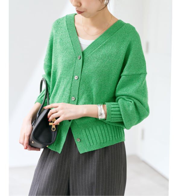 Spick and Span「《予約》レーヨンペーパーヤーンVネックカーディガン」|カーディガン|