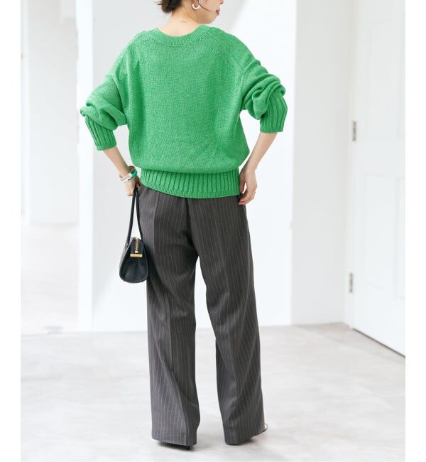 Spick and Span「《予約》レーヨンペーパーヤーンVネックカーディガン」|カーディガン|