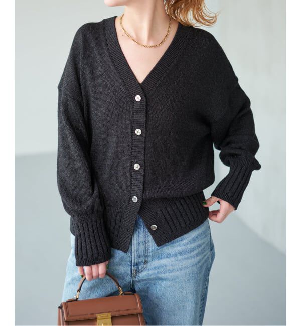 Spick and Span「《予約》レーヨンペーパーヤーンVネックカーディガン」|カーディガン|