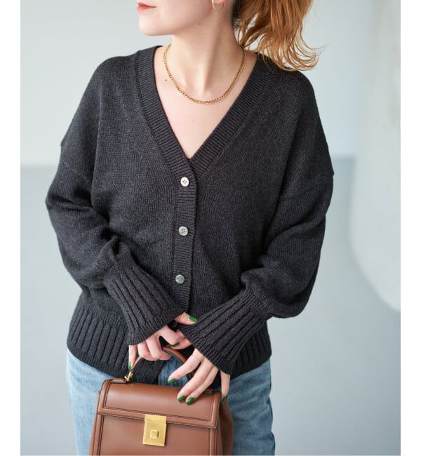Spick and Span「《予約》レーヨンペーパーヤーンVネックカーディガン」|カーディガン|